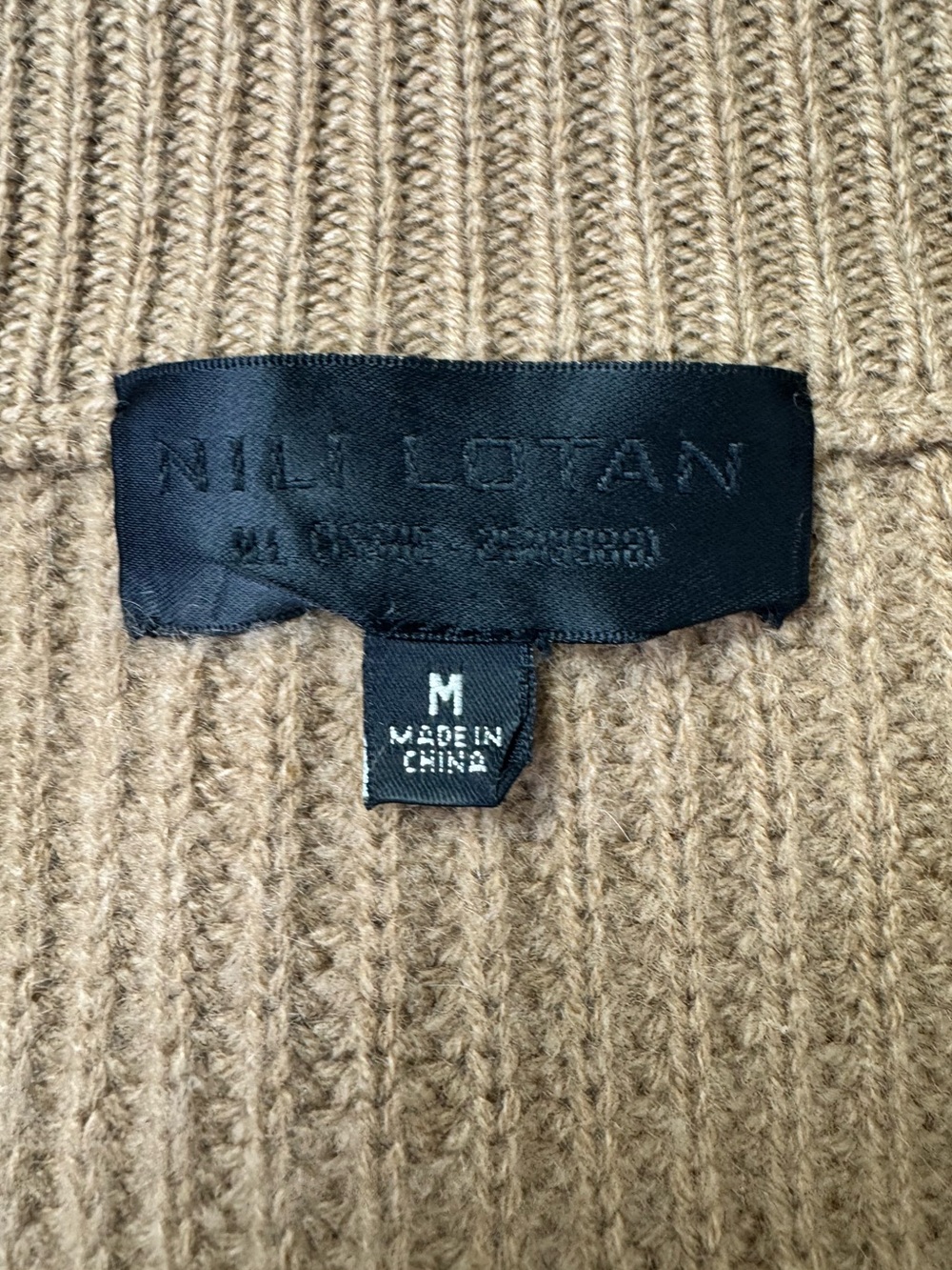 Nili Lotan Garza Cashmere Quarter Zip Sweater Camel Medium - Picture 9 of 11